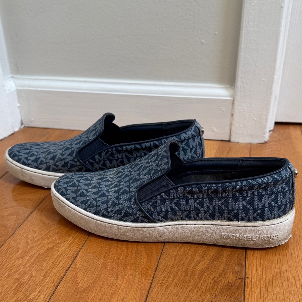 Michael Kors Blue Logo Slip-On Sneakers - Picture 6 of 12